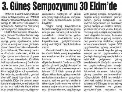 3.GÜNEŞ SEMPOZYUMU (HİLAL-09.04.2015)
