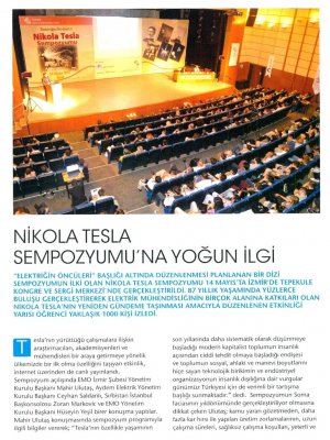 NİKOLA TESLA SEMPOZYUMU`NA YOĞUN İLGİ - 30.05.2015 -KAYNAK ELEKTRİK DERGİSİ