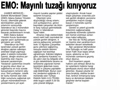 EMO: MAYINLI TUZAĞI KINIYORUZ (EKSPRES - 15.08.2015)