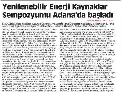 YENİLENEBİLİR ENERJİ KAYNAKLARI SEMPOZYUMU BAŞLADI