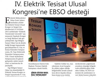 IV. ELEKTRİK TESİSAT ULUSAL KONGRESİNE EBSO DESTEĞİ (EBSO HABER)