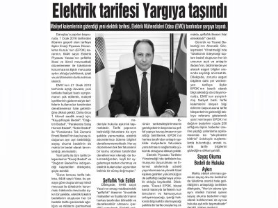 ELEKTRİK TARİFESİ YARGIYA TAŞINDI (HİLAL - 06.02.2016)