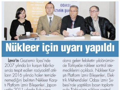 NÜKLEER İÇİN UYARI YAPILDI (BİZİM GAZETE)
