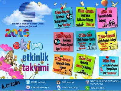 EKİM 2016 ETKİNLİK TAKVİMİ