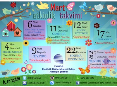 2017 YILI MART AYI ETKİNLİK TAKVİMİ