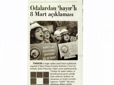 ODALARDAN HAYIRLI 8 MART AÇIKLAMASI (EVRENSEL, 08.03.2017)