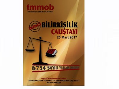 TMMOB BİLİRKİŞİLİK 2. ÇALIŞTAYI 25 MART`TA