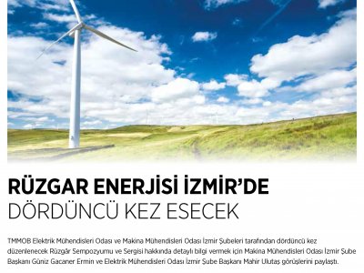 RÜZGAR ENERJİSİ İZMİR`DE DÖRDÜNCÜ KEZ ESECEK (ENERJİ VE ÇEVRE DÜNYASI)