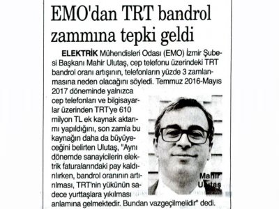 EMO`DAN TRT BANDROL ZAMMINA TEPKİ GELDİ (9 EYLÜL)