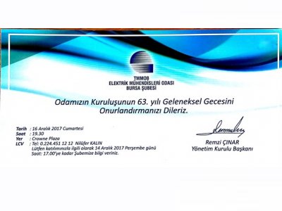 ODAMIZIN 63. KURULUŞ YILI GELENEKSEL GECESİ