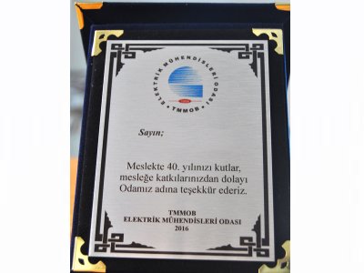 MESLEKTE 40., 50. VE 60. YILINI DOLDURAN ÜYELERİMİZE PLAKET VERİLECEK