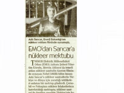 EMO DA SANCAR A NÜKLEER MEKTUBU (CUMHURİYET, 08.04.2018)