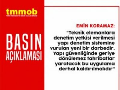 TEKNİK ELEMANLARA DENETİM YETKİSİ VERİLMESİ YAPI DENETİM SİSTEMİNE VURULAN YENİ BİR DARBEDİR