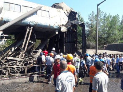 YATAĞAN TERMİK SANTRALİNDE GÖÇÜK YAŞANDI