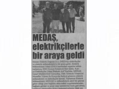MEDAŞ ELEKTRİKÇİLERLE BİR ARAYA GELDİ (YENİ HABER, 16.08.2018)