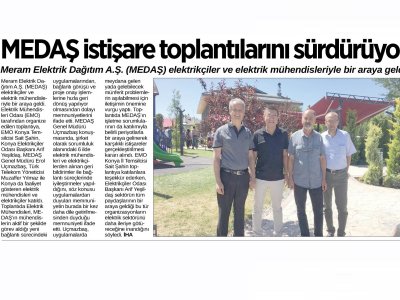 MEDAŞ İSTİŞARE TOPLANTILARINI SÜRDÜRÜYOR (ANADOLU TELGRAF, 15.08.2018)