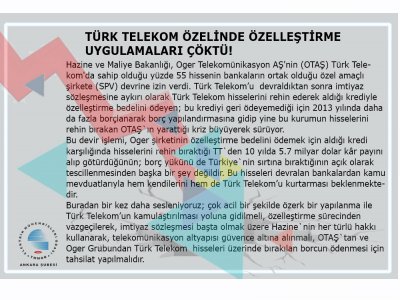TÜRK TELEKOM ÖZELİNDE ÖZELLEŞTİRME UYGULAMALARI ÇÖKTÜ!