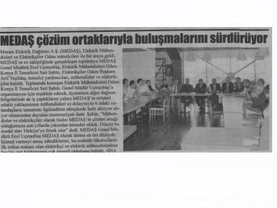 MEDAŞ ÇÖZÜM ORTAKLARIYLA BULUŞMALARINI SÜRDÜRÜYOR (YENİ HABER, 24.09.2018)