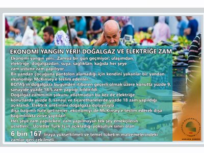 EKONOMİ YANGIN YERİ! DOĞALGAZ VE ELEKTRİĞE YİNE ZAM