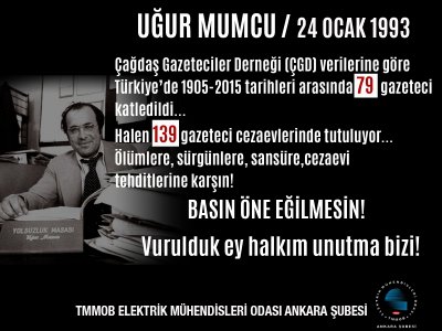 UĞUR MUMCU KATLEDİLELİ 26 YIL OLDUBASIN ÖNE EĞİLMESİN!