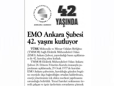 EMO ANKARA ŞUBESİ 42.YAŞINI KUTLUYOR (EVRENSEL, 30.01.2019)