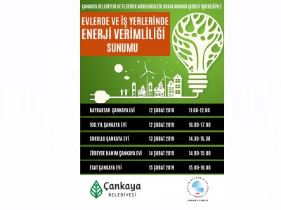 ÇANKAYA BELEDİYESİ ESAT ÇANKAYA EVİNDE ENERJİ VERİMLİLİĞİ SUNUMU DÜZENLENECEK