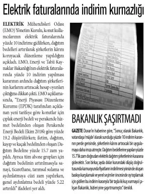 ELEKTRİK FATURASINDA KURNAZLIK (YENİ ASYA)