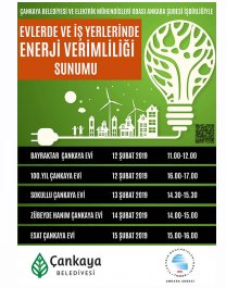 ÇANKAYA BELEDİYESİ ÇANKAYA EVLERİNDE ENERJİ VERİMLİLİĞİ SUNUMU DÜZENLENECEK