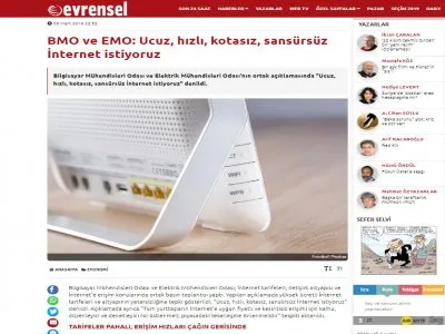 BMO VE EMO: UCUZ, HIZLI, KOTASIZ, SANSÜRSÜZ İNTERNET İSTİYORUZ (EVRENSEL.NET)