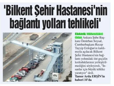 `BİLKENT ŞEHİR HASTANESİ`NİN BAĞLANTI YOLLARI TEHLİKELİ` (ANAYURT, 14.03.2019)