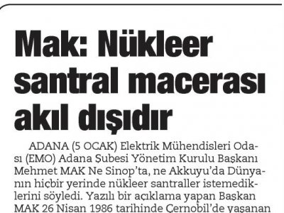 `EN GÜVENİLİR NÜKLEER SANTRAL KURULMAMIŞ OLANIDIR`