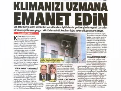 KLİMANIZI UZMANA EMANET EDİN (HÜRRİYET AKDENİZ - 14.06.2019)