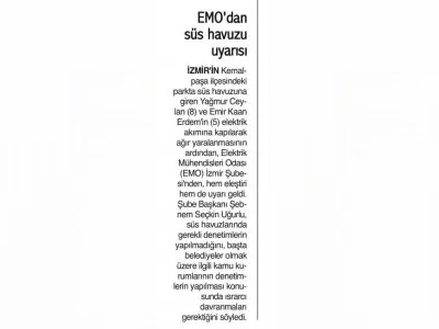 EMO`DAN SÜS HAVUZU UYARISI (9 EYLÜL İZMİR)