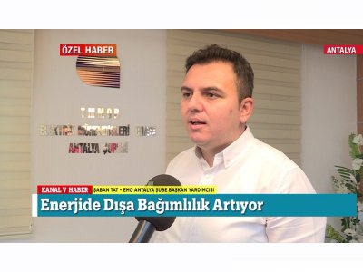 ŞABAN TATIN YENİLENEBİLİR ENERJİ KULLANIMI HAKKINDAKİ AÇIKLAMALARI KANAL V HABERDE AKTARILDI