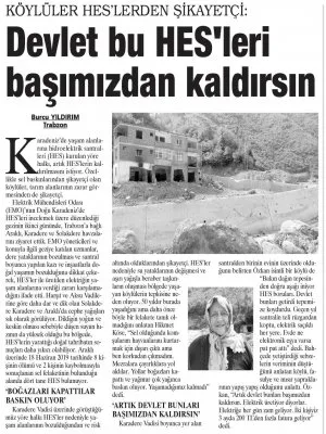 DEVLET HES`LERİ BAŞIMIZDAN KALDIRSIN (GÜNLÜK EVRENSEL)