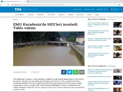 EMO KARADENİZDE HES`LERİ İNCELEDİ: TABLO VAHİM (T24.COM.TR)