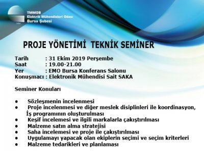 PROJE YÖNETİMİ  TEKNİK SEMİNER