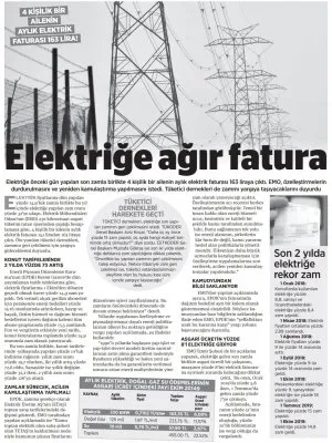ELEKTRİĞE AĞIR FATURA (BİRGÜN)