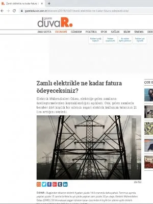 ZAMLI ELEKTRİKLE NE KADAR FATURA ÖDEYECEKSİNİZ? (GAZETEDUVAR.COM.TR)