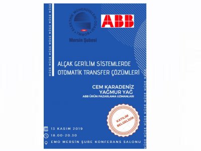 ALÇAK GERİLİM SİSTEMLERDE OTOMATİK TRANSFER ÇÖZÜMLERİ SEMİNERİ