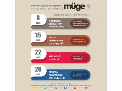 MÜHENDİSLİK GELİŞTİRME EĞİTİMLERİ 2020 OCAK AYI PROGRAMI BELLİ OLDU