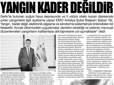 YANGIN KADER DEĞİLDİR (AKDENİZ`DE YENİ YÜZYIL - 31.01.2020)