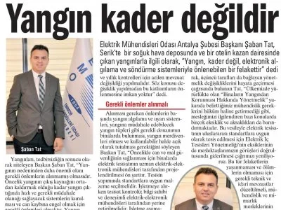 YANGIN KADER DEĞİLDİR (İLERİ GAZETESİ - 31.01.2020)