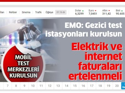 ELEKTRİK VE İNTERNET FATURALARI ERTELENMELİ  (HABERHURRİYETİ.COM)