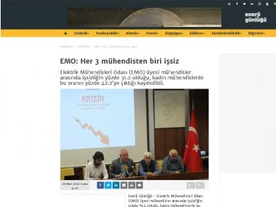 EMO: HER 3 MÜHENDİSTEN BİRİ İŞSİZ (ENERJİGUNLUGU.NET)