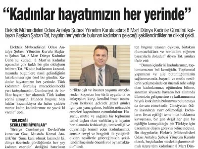 KADINLAR HAYATIMIZIN HER YERİNDE (ANTALYA SON HABER-07.03.2020)