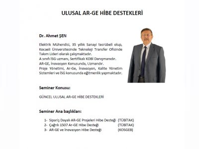 ULUSAL ARGE HİBE DESTEKLERİ SEMİNERİ