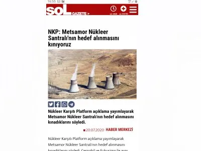 NKP: METSAMOR NÜKLEER SANTRALI`NIN HEDEF ALINMASINI KINIYORUZ (SOL.ORG.TR)