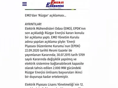 EMO`DAN `RÜZGAR` AÇIKLAMASI! (ENERJİEKONOMİSİ.COM)