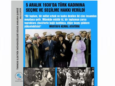 5 ARALIK 1930DA TÜRK KADININA SEÇME VE SEÇİLME HAKKI VERİLDİ